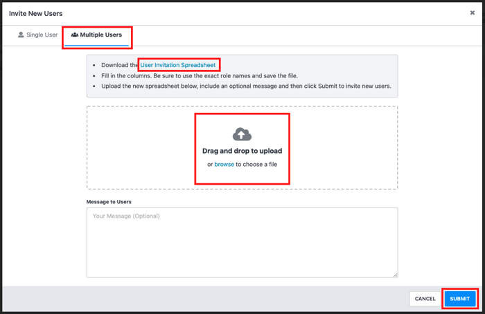 Inviting Multiple Users into your account