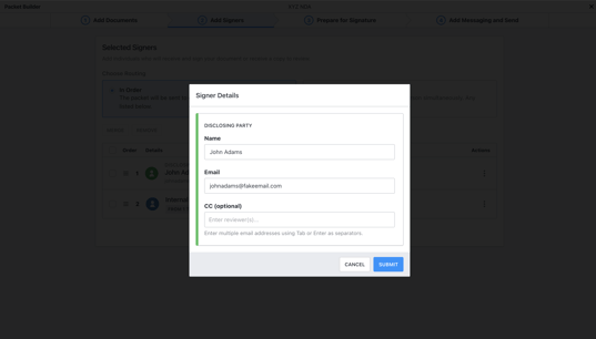 Step Two by selecting next page