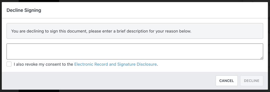 Decline to sign