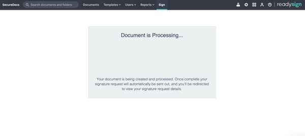 ReadySign will create and send your document