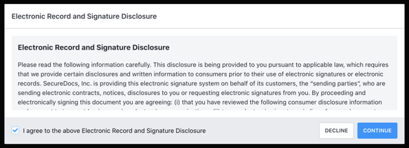  Agree to the Disclosure and click Continue