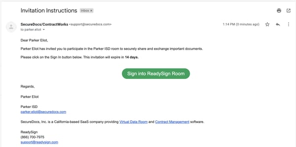 Sign Into ReadySign Room