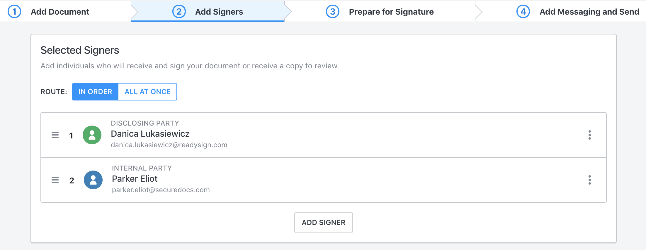 selected signers