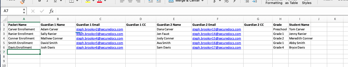 Fill out Spreadsheet