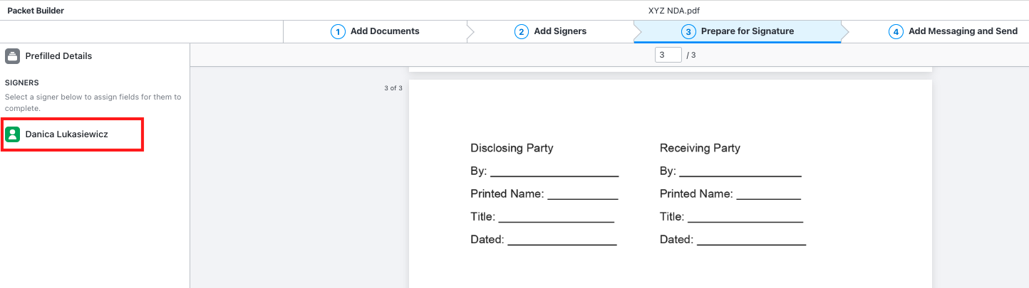 Click the first signers name